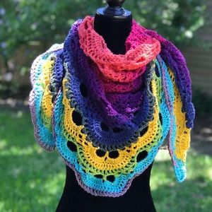 Handmade Multicolored Virus Shawl Scarf